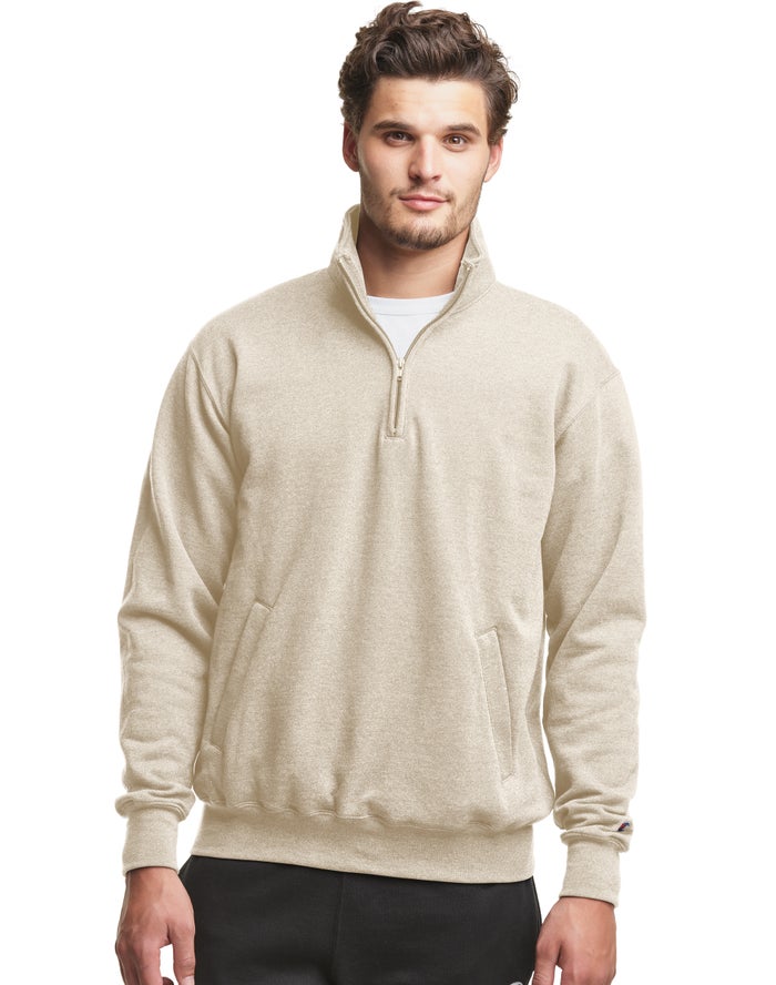 Champion Powerblend Fleece 1/4 Zip With Pockets Sweatshirt Heren - Room - Belgie 5462AZXLU